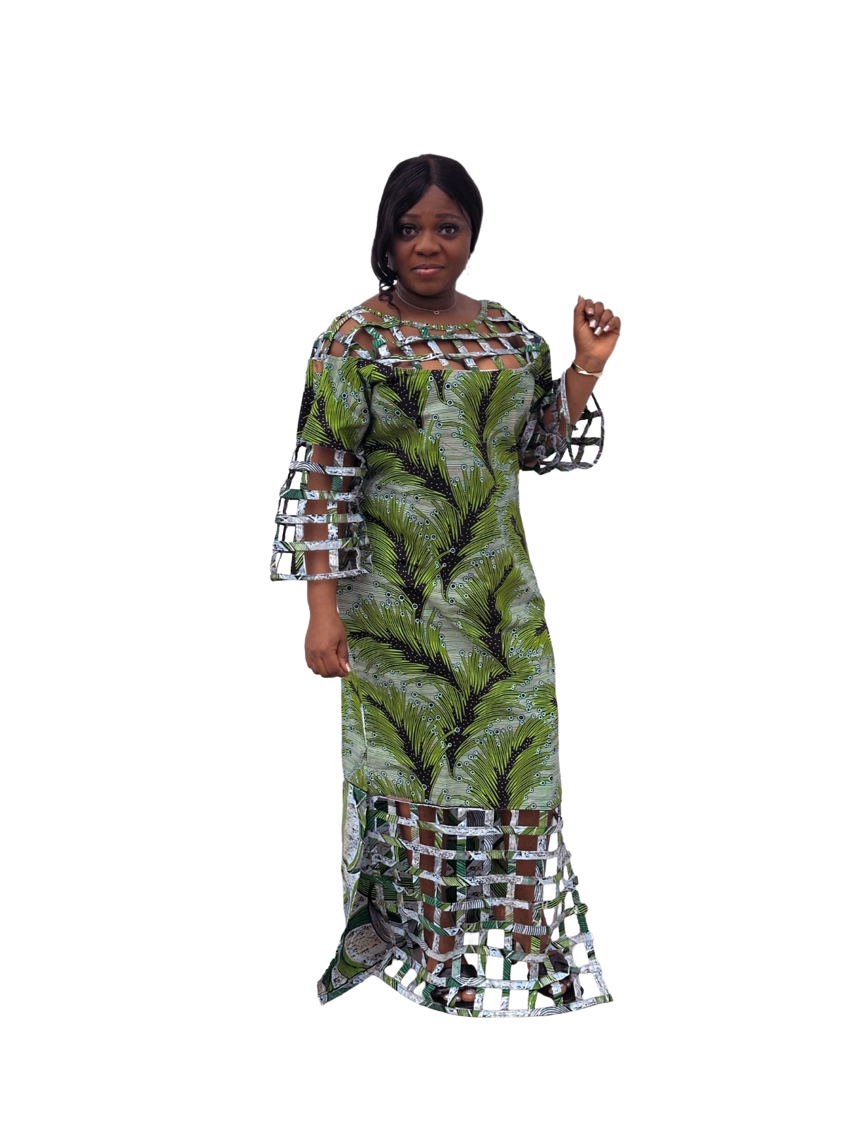 Elegant Green African Maxi Dress | Astra Fashion