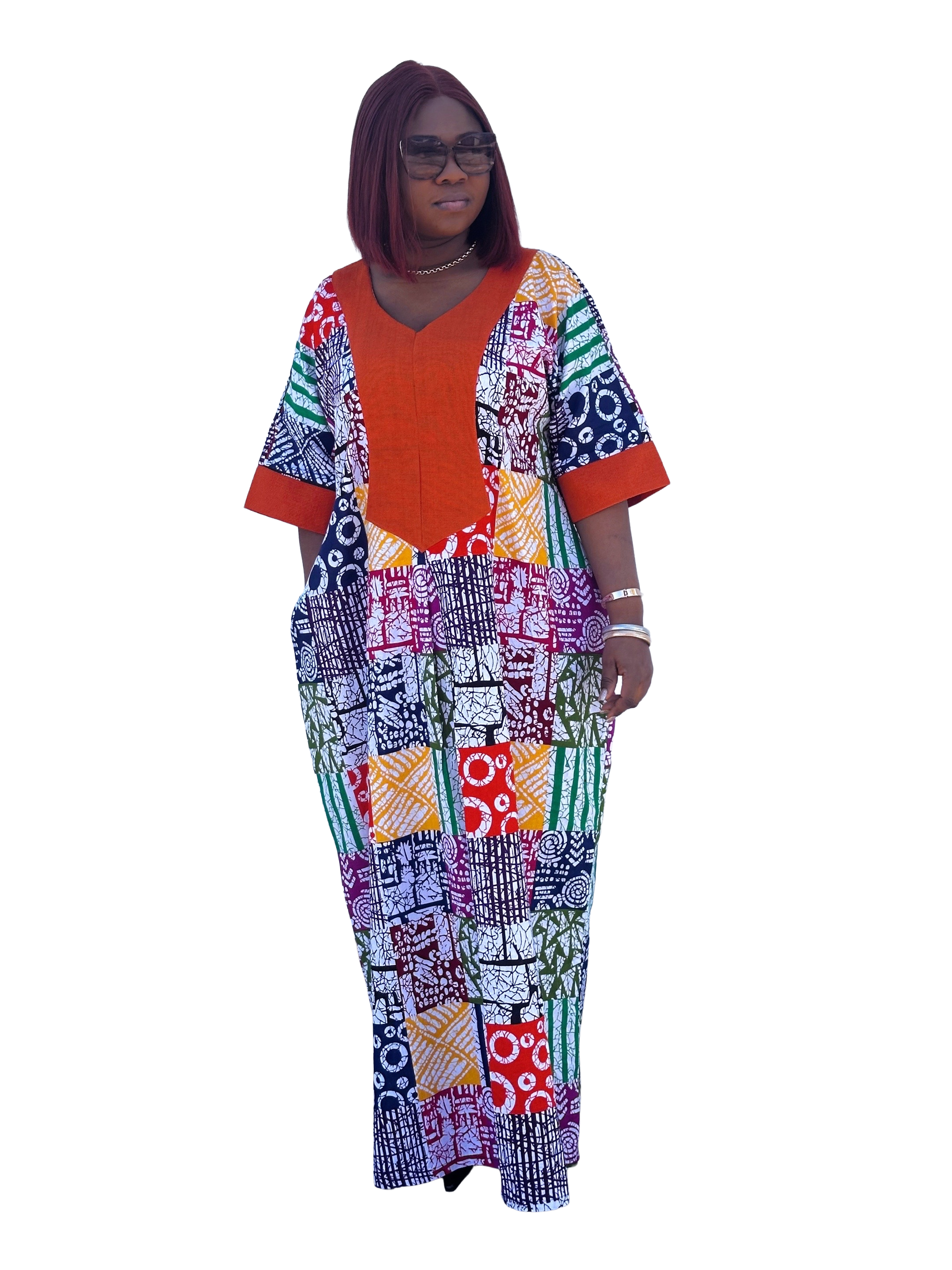 Elegant African Patchwork Maxi Dress